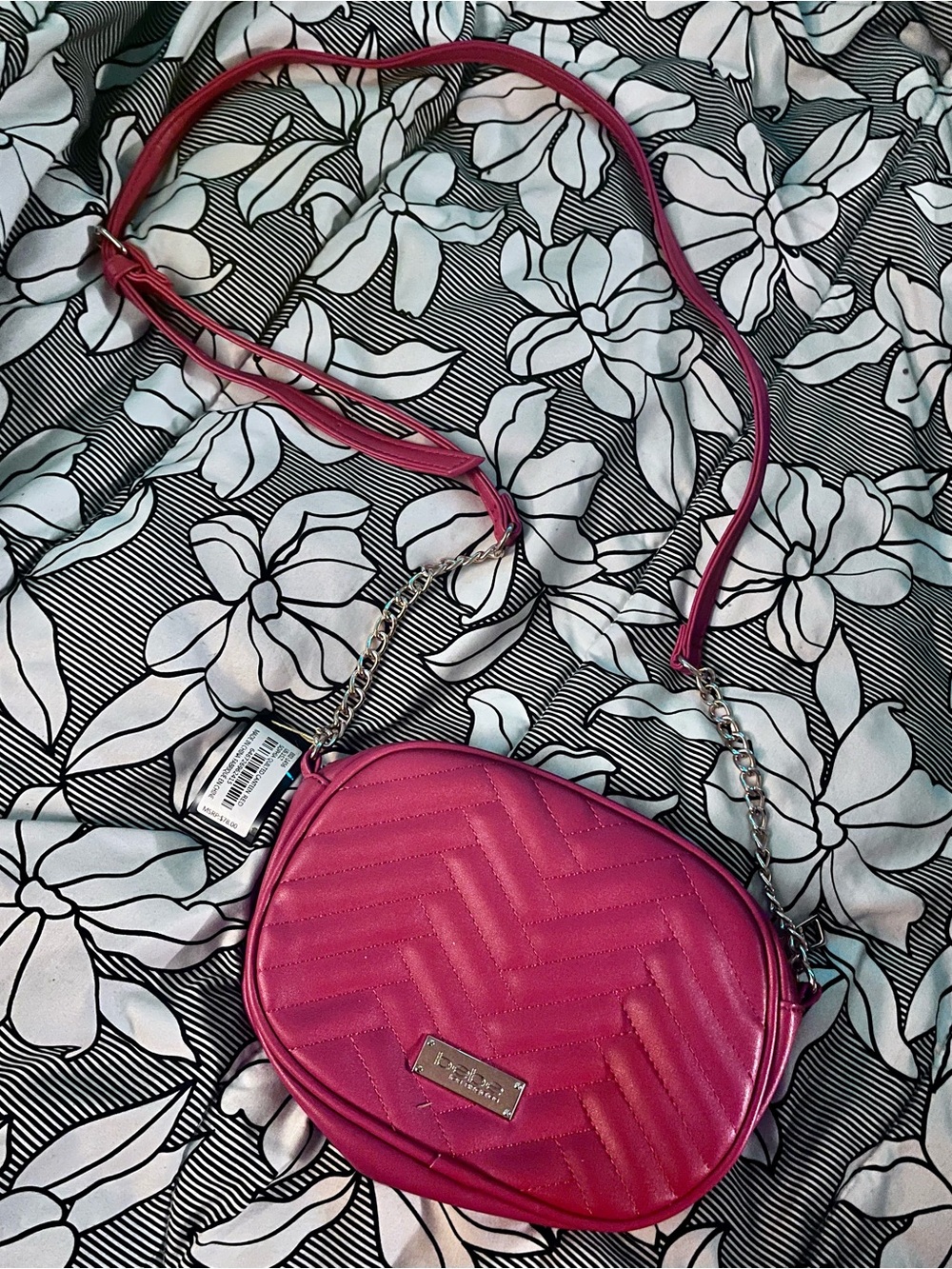 Sophia Quilted Canteen Red bebe Crossbody Bag - red